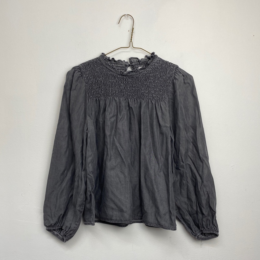 Zara Gray Baby Doll Top